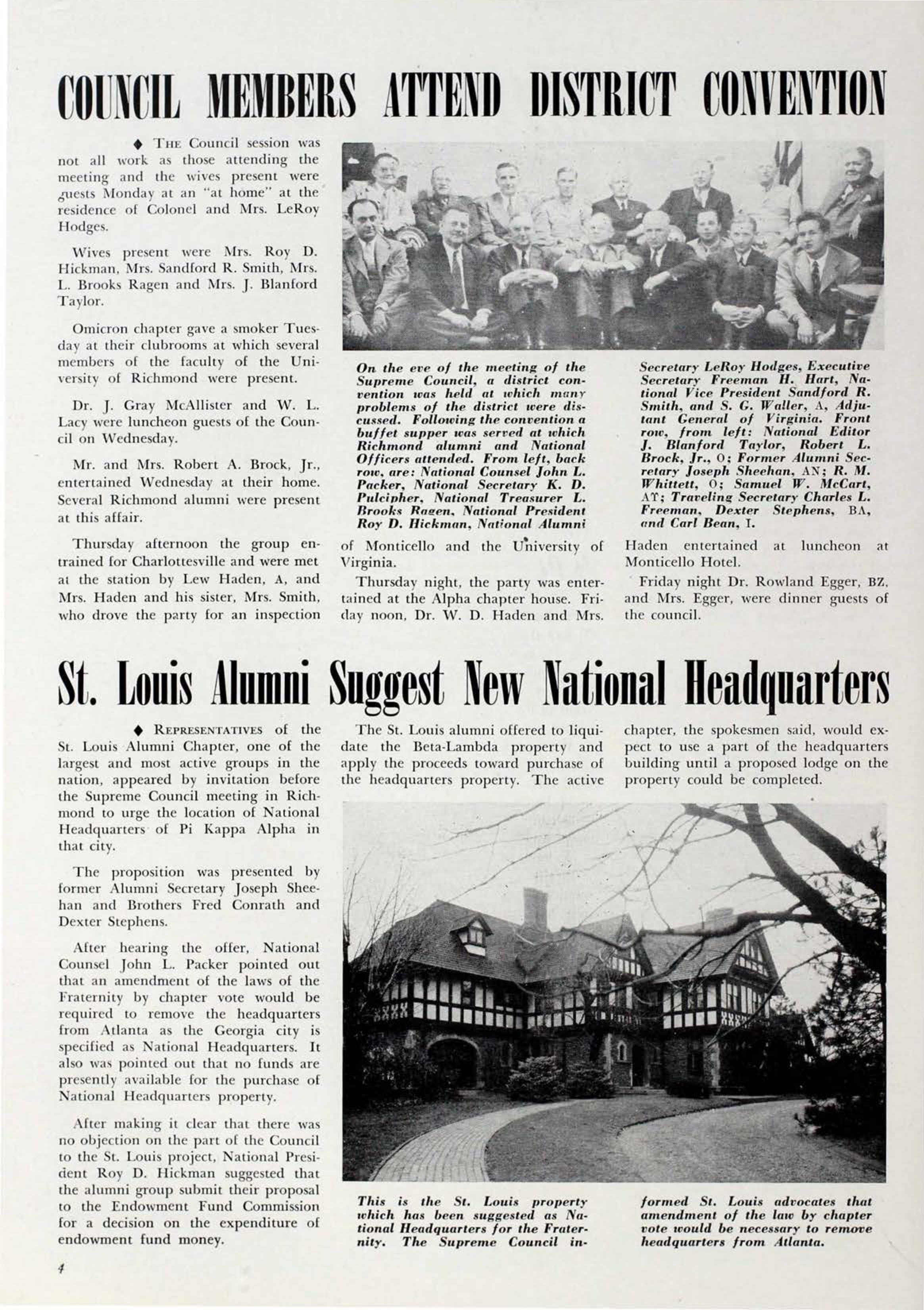 St. Louis Alumni Suggest New National Headquarters